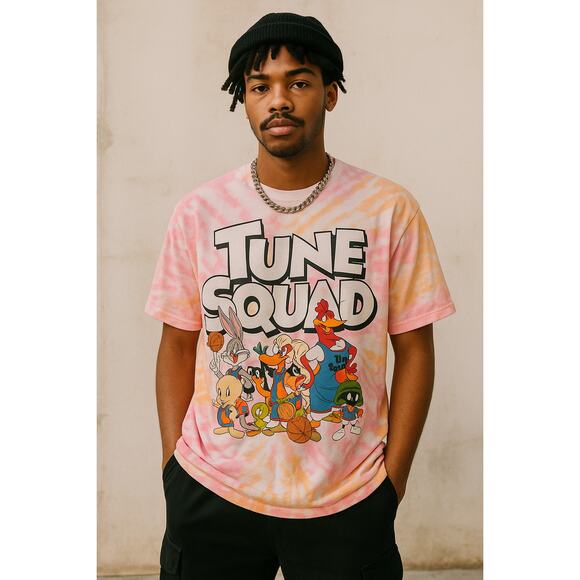 Space Jam Tune Squad Tie Dye T-Shirt Looney Tunes Graphic Tee Size L - Picture 1 of 6